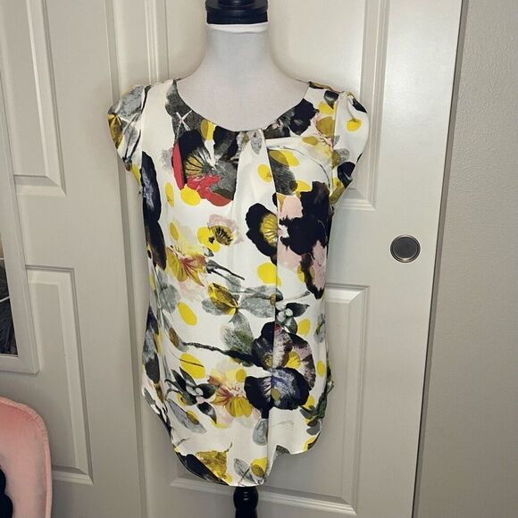 Rachel Rachel Roy Floral Short Sleeve Blouse size Small - Picture 2 of 10